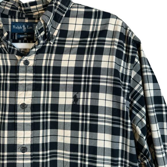 Ralph Lauren Shirt Mens LRG Classic Fit Plaid Preppy Old Money Long Sleeve Fall - Picture 3 of 13